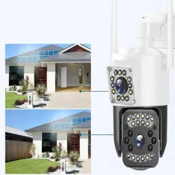 Kamera CCTV dwa obiektywy wifi ip zewnętrzna obrotowa detektor ruchu-5907451376454