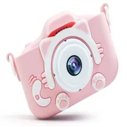 Aparat fotograficzny cyfrowy dla dzieci z grami wzór różowy kotek-5907451341759