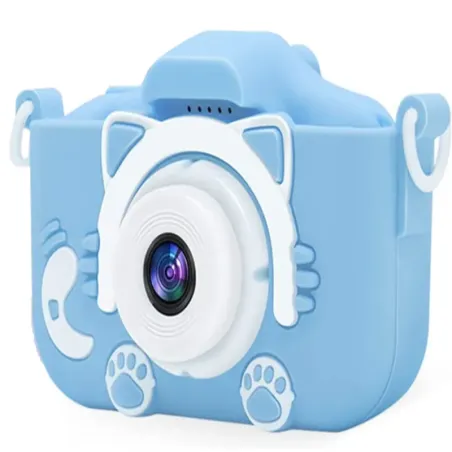 Aparat fotograficzny cyfrowy dla dzieci z grami wzór niebieski kotek-5907451341742