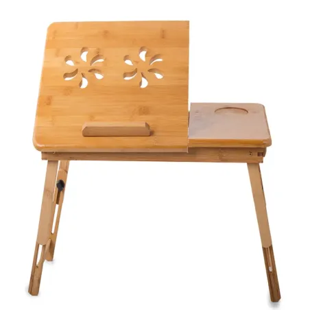 Stolik pod laptopa składana podstawka do łóżka z szufladą bambusowy-5907451310953