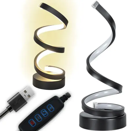 Lampa spiralna led biurkowa stołowa 3 barwy światła regulacja jasności-5907451373118