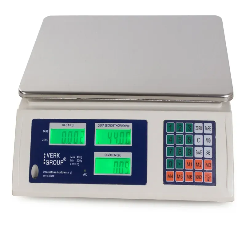 Waga sklepowa elektroniczna kalkulacyjna lcd 40kg dokładność 2g-5907451326879