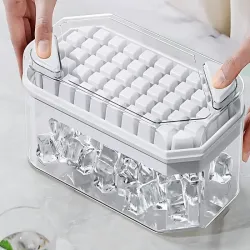Forma do lodu kostkarka 50 kostek z pojemnikiem przyciskami i łopatką-5907451372289