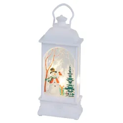 Świąteczny lampion latarenka ozdoba dekoracja led witraż bałwan-5907451368244