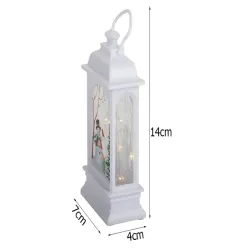 Świąteczny lampion latarenka ozdoba dekoracja led witraż bałwan-5907451368244