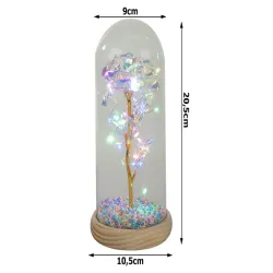 Wieczna róża w szkle led z barwnym podświetleniem RGB na prezent-5907451370803