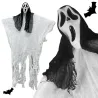 Dekoracja halloween wisząca ozdoba duch maska krzyk zjawa 90 cm-5907451362723