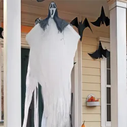 Dekoracja halloween wisząca ozdoba duch maska krzyk zjawa 90 cm-5907451362723