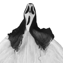 Dekoracja halloween wisząca ozdoba duch maska krzyk zjawa 90 cm-5907451362723