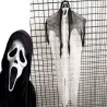 Dekoracja halloween wisząca ozdoba duch maska krzyk zjawa 90 cm-5907451362723