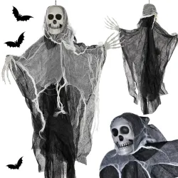 Dekoracja halloween wisząca ozdoba duch szkielet śmierć czaszka 80 cm-5907451362716