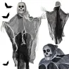 Dekoracja halloween wisząca ozdoba duch szkielet śmierć czaszka 80 cm-5907451362716