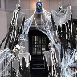 Dekoracja halloween wisząca ozdoba duch szkielet śmierć czaszka 80 cm-5907451362716
