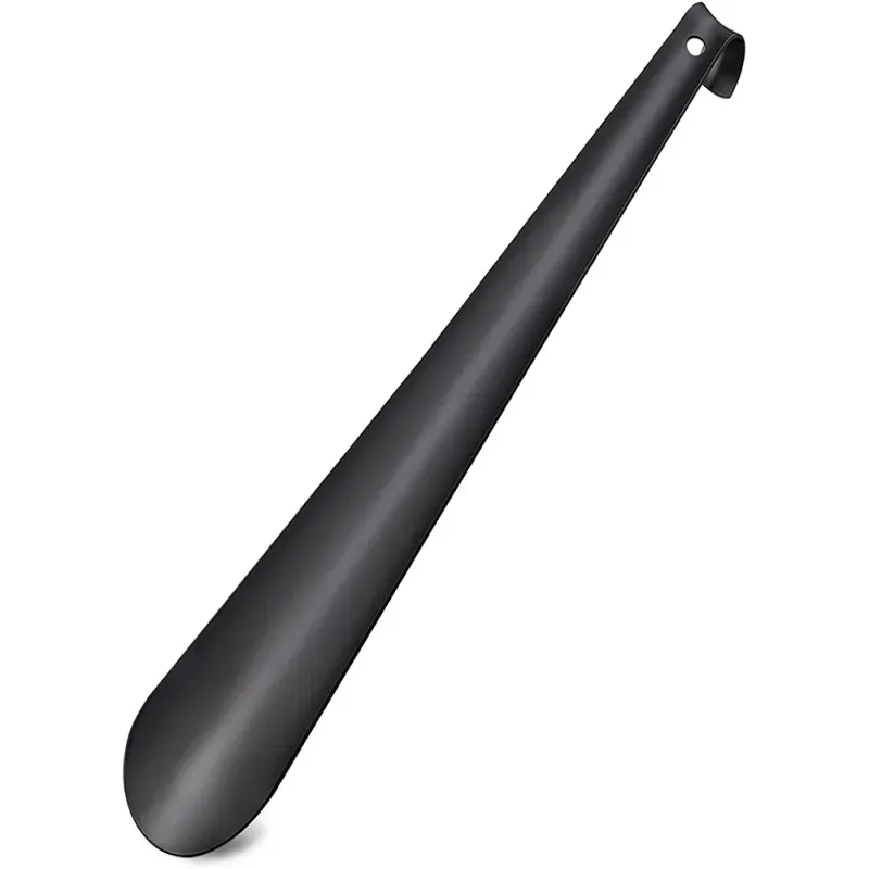 Łyżka do butów obuwia metalowa duża długa czarna haczyk do wieszania-5907451339848