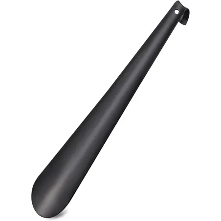 Łyżka do butów obuwia metalowa duża długa czarna haczyk do wieszania-5907451339848