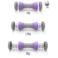 Hantle hantelki fitness regulowane 1kg, 1.5kg, 2kg zestaw 2 sztuki-5907451356012
