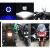 Halogen motocyklowy typ-H LED z białym ringiem 12V/20W