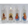 Świeca z św. obrazkiem LED 5.5x15cm w osłonie z efektem płomienia 2xAA-5902202570242