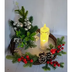 Świeca diamentowa LED 6.5x18cm o delikatnym białym świetle na baterie-5901202470798