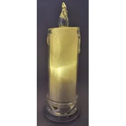 Świeca diamentowa LED 6.5x18cm o delikatnym białym świetle na baterie-5901202470798