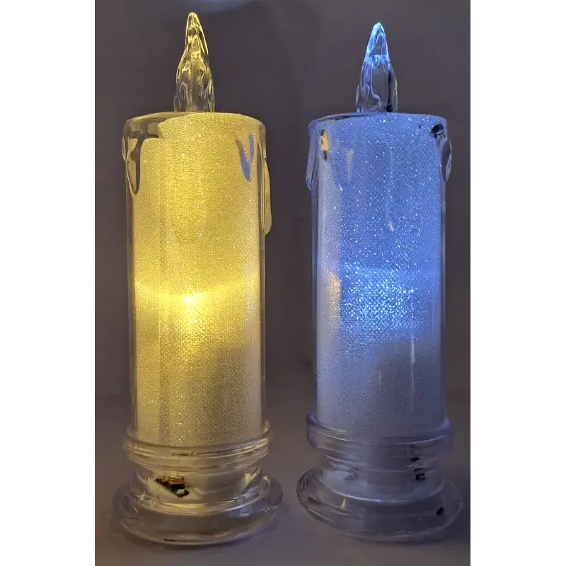 Świeca diamentowa LED 6.5x18cm o delikatnym białym świetle na baterie-5901202470798