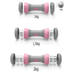 Hantle hantelki fitness regulowane 1kg, 1.5kg, 2kg zestaw 2 sztuki-5907451356036
