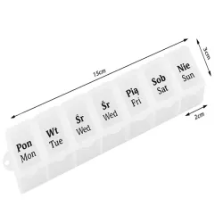 Pojemnik na leki tygodniowy lekarstwa kasetka organizer na suplementy 7 dni-5907451365656