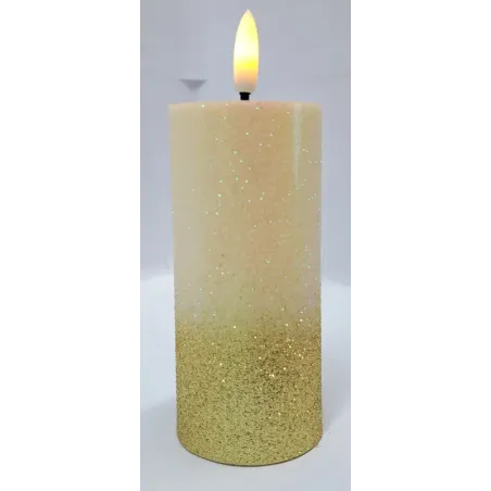 Świeca z brokatem LED 5x11cm do lampionu z efektem płomienia 2xAA-5902202571256