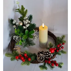 Świeca z brokatem LED 5x13.5cm do lampionu z efektem płomienia 2xAA-5902202571263