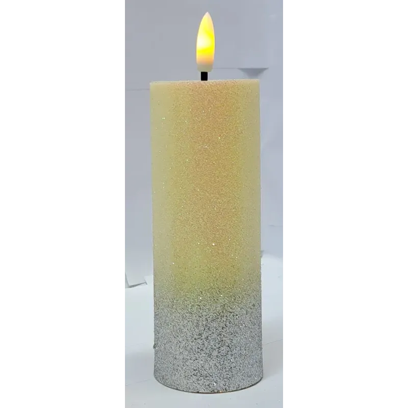 Świeca z brokatem LED 5x13.5cm do lampionu z efektem płomienia 2xAA-5902202571263