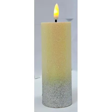 Świeca z brokatem LED 5x13.5cm do lampionu z efektem płomienia 2xAA-5902202571263