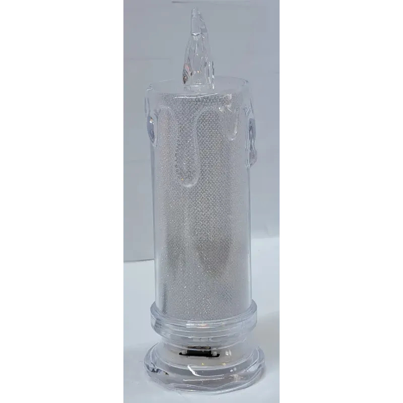 Świeca diamentowa LED 6.5x18cm o delikatnym barwnym świetle na baterie-5901202470798