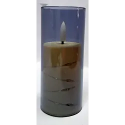 Świeca oplotem 12 diod LED 5x12.5cm w osłonie z efektem płomienia 2xAA-6978172352651