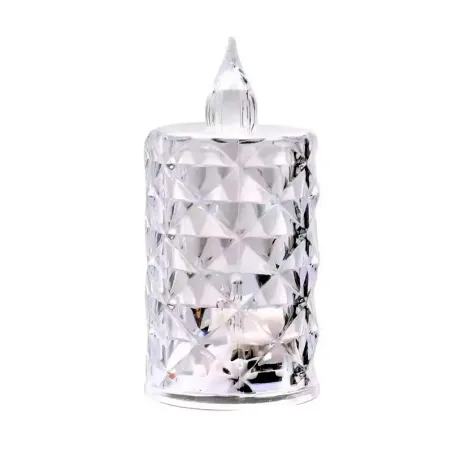 Świeczka kryształowa 6.5x3.6cm led wkład do znicza stroika na baterie-5101667820361