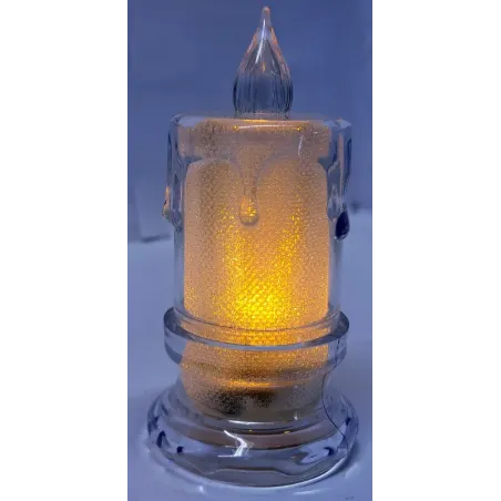 Świeca diamentowa LED 5x9.5cm o delikatnym białym świetle na baterie-5101667852829
