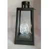 Lampion znicz LED żywy płomień czarna latarnia z uchem do wieszania-5902202571669