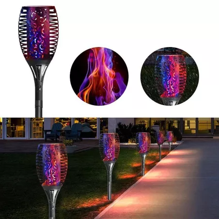 Pochodnia z kolorowym efektem płomienia lampa solarna 33 LED 50 cm-6953168858225
