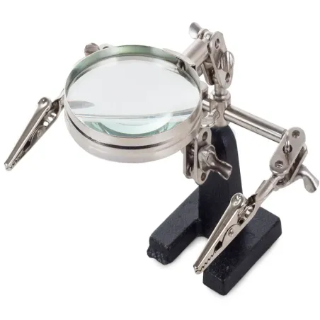 Lupa 2.5x 60mm trzecia ręka przyrząd do lutowania stabilny uchwyt-5907451303146