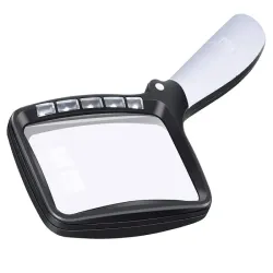 Lupa szkło powiększające 3x z podświetleniem led z skladaną rączką-5907451344583