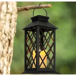 Lampion ozdobny solarny ze migoczącą świeczką led ogrodowy zewnętrzny-6900201379629
