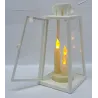 Lampion latarnia LED trzy świece biała latarnia z uchem do wieszania-5901202474185