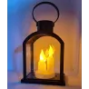 Lampion latarnia LED trzy świece czarna latarnia z uchem do wieszania-5901202474062