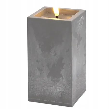 Świeca LED kwadrat imitacja marmuru z realistycznym efektem płomienia-5901202471115
