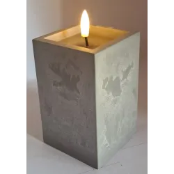 Świeca LED kwadrat imitacja marmuru z realistycznym efektem płomienia-5901202471115