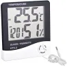 Termometr cyfrowy lcd wew. Zewnętrzny data alarm-5907451301227