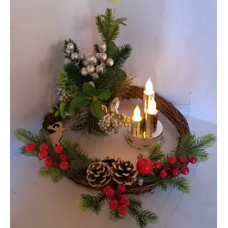 Potrójna świeczka led element stroika DIY wkład do znicza żywy płomień-5907269731209