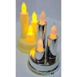 Potrójna świeczka led element stroika DIY wkład do znicza żywy płomień-5907269731209