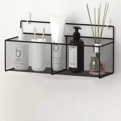 Wiszący koszyk organizer metalowy zawieszany półka kuchenna czarny-5907451371596