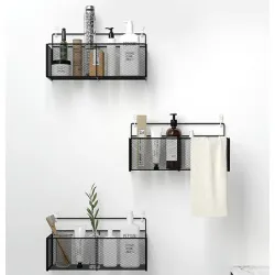 Wiszący koszyk organizer metalowy zawieszany półka kuchenna czarny-5907451371596