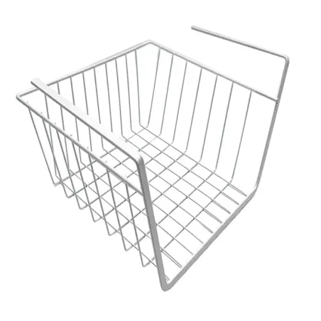 Koszyk podwieszany pod półkę kuchenną metalowy biały organizer-5907451371381